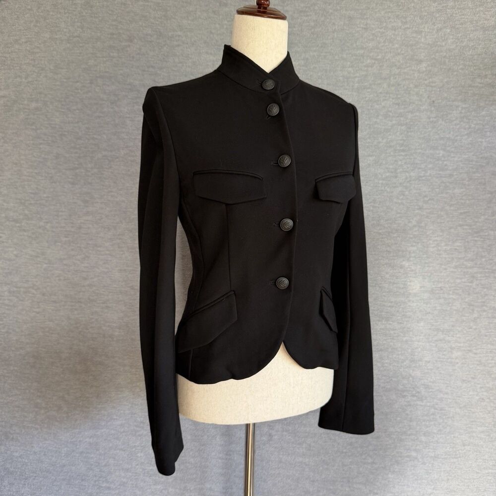 Rag & Bone Jacket 2 Tailored Blazer Structured Stand Collar Career Dark Academia - Picture 3 of 11